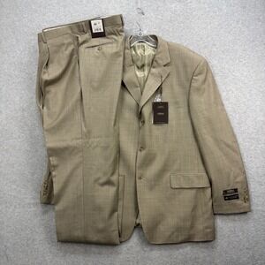 Giorgio Cosani Suit Mens 46 Blazer 40x37 Pants Unhemmed Wool Cashmere Beige NEW